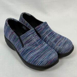 Obeo 24/7 Womens Shoes 8M Slip On Multi Color Stripe Leather Upper Rubber Sole